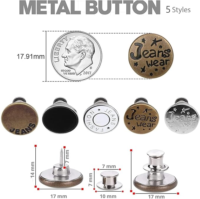 Detachable Jeans Button