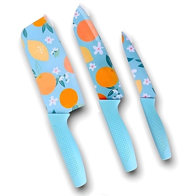 Kitchen Knife Set | Blue | 3 Pieces | Kitchen