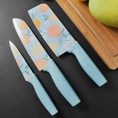 Kitchen Knife Set | Blue | 3 Pieces | Kitchen