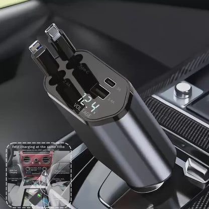 Retractable 4 In 1 Car Charger