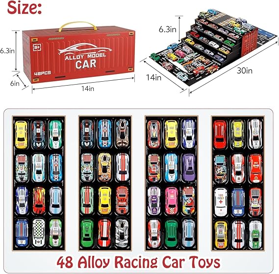 48 Piece Pull Back Car Set